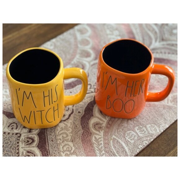 Rae Dunn I’M HER BOO and I’M HIS WITCH Mug Set - Picture 5 of 9